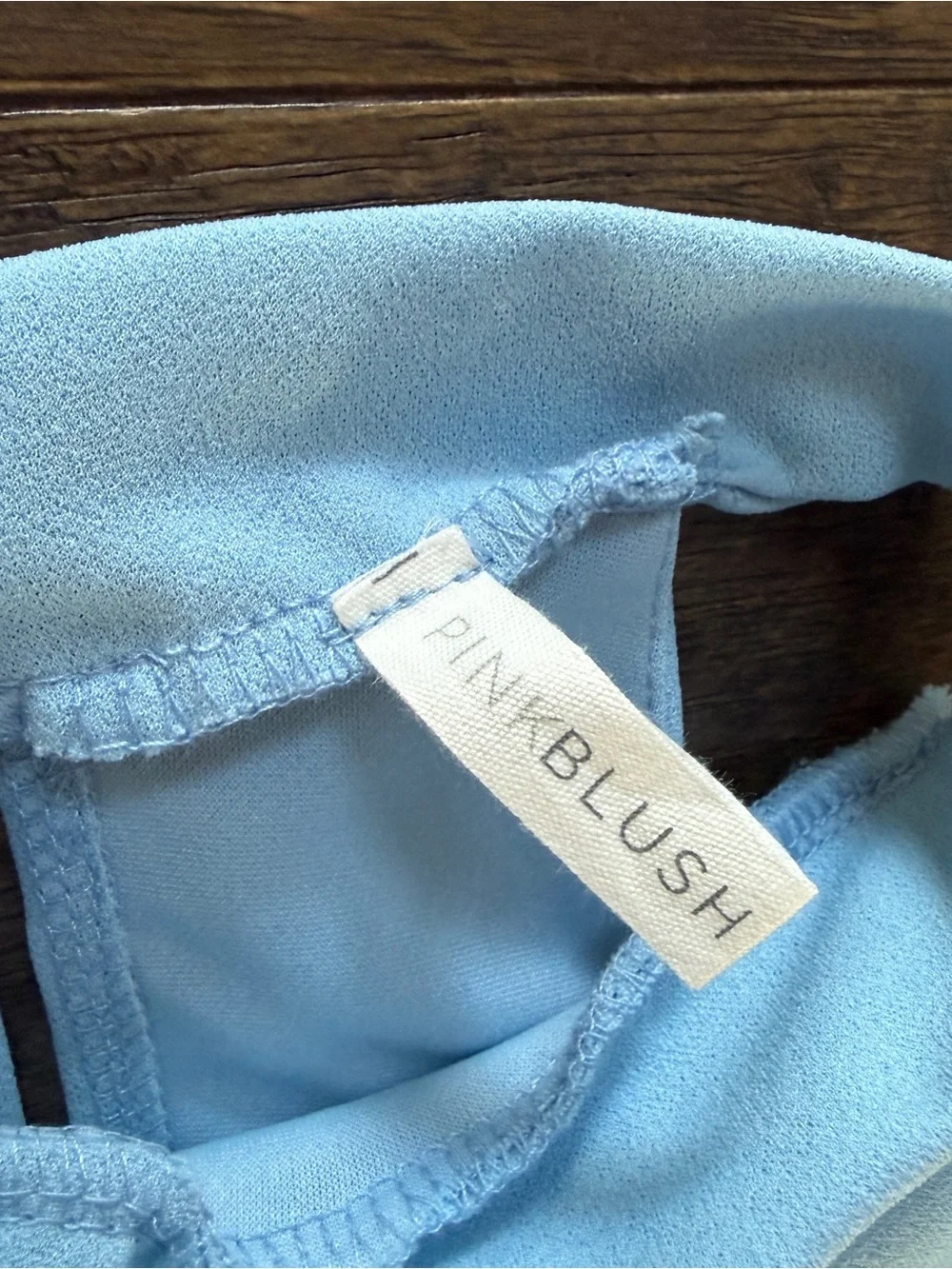 Pinkblush Maternity Light Blue Midi Dress with Ruffle Cold-Shoulder, Size XL
